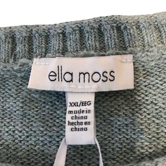 Ella Moss Women's Light Blue Knit Sweater Crew Neck Long Sleeve Size XXL - Picture 4 of 16